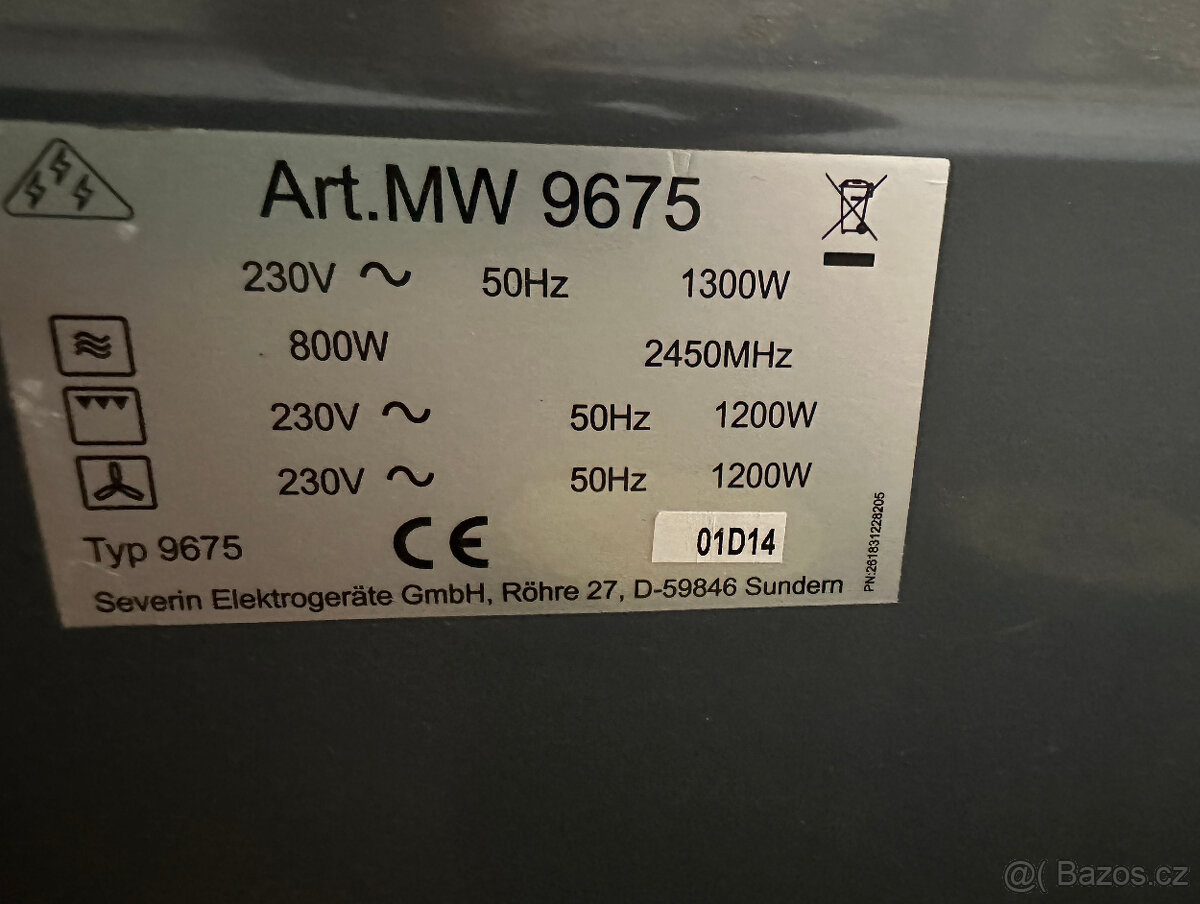 Mikrovlnná trouba - Severin 9675 - pěkná - 9