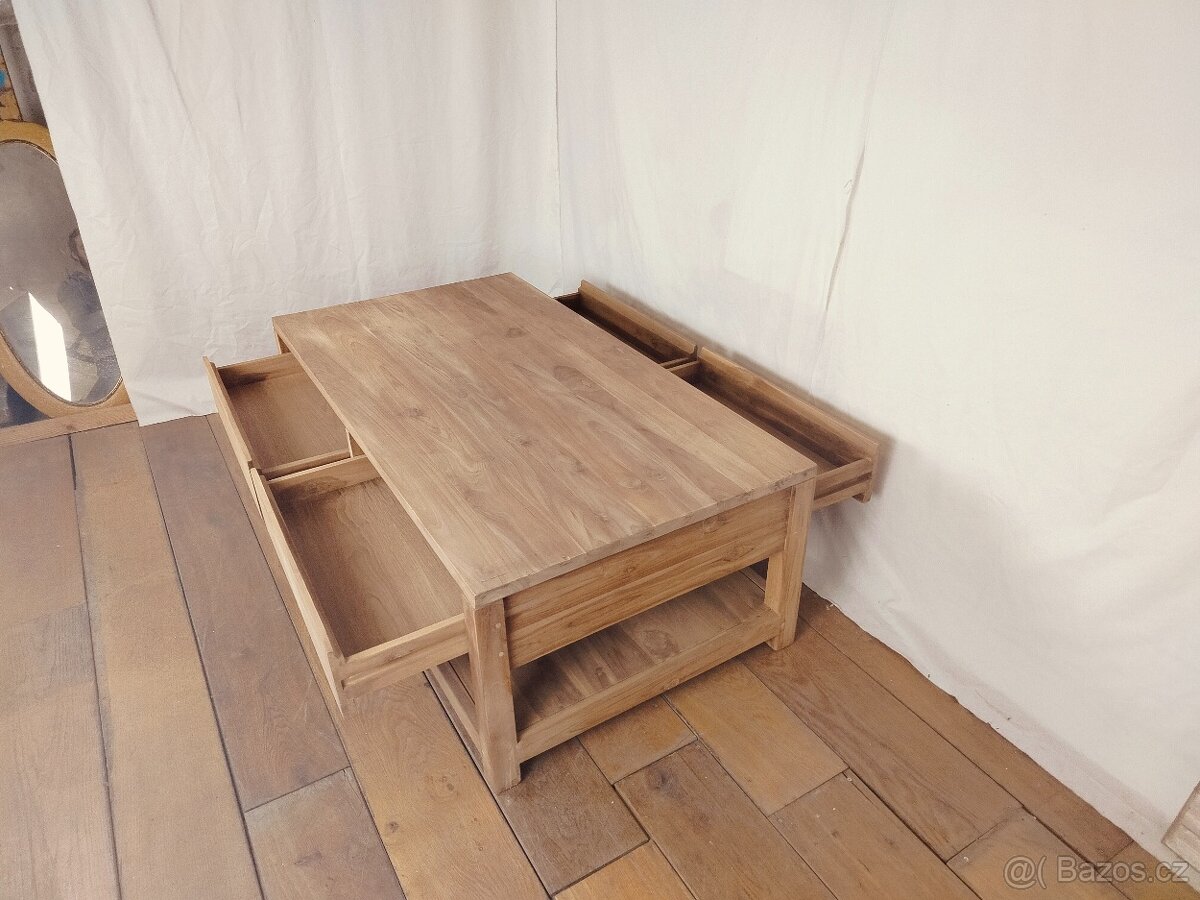 Masivní konferenční stolek - 4 šuplíky - 9