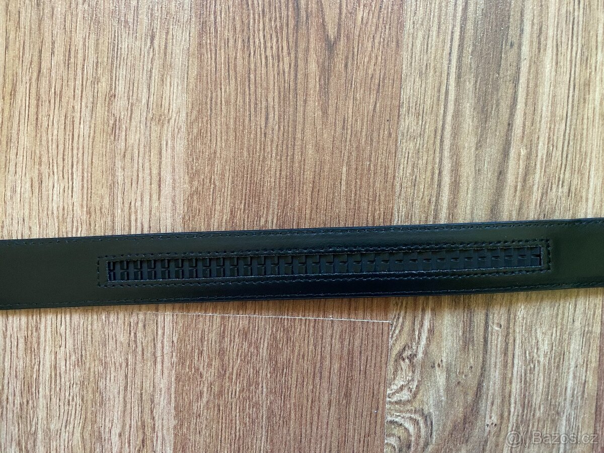 Nový pánský kožený opasek Bandi s aut. sponou-černý, nastav. - 9