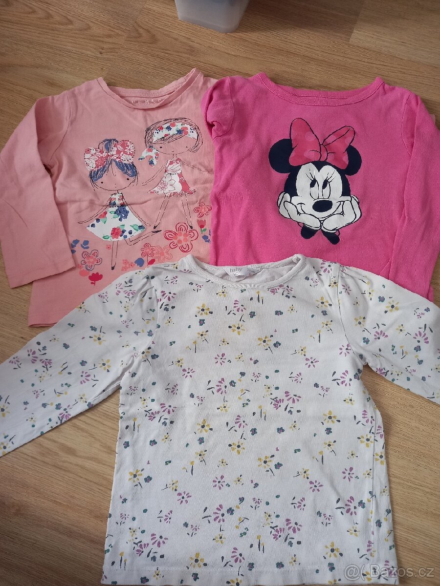 5x divci triko dlouhy rukav 98 + 3x zdarma - 9