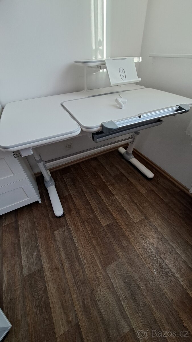 Dětský rostoucí psací stůl VITRO bílo-šedý - 9