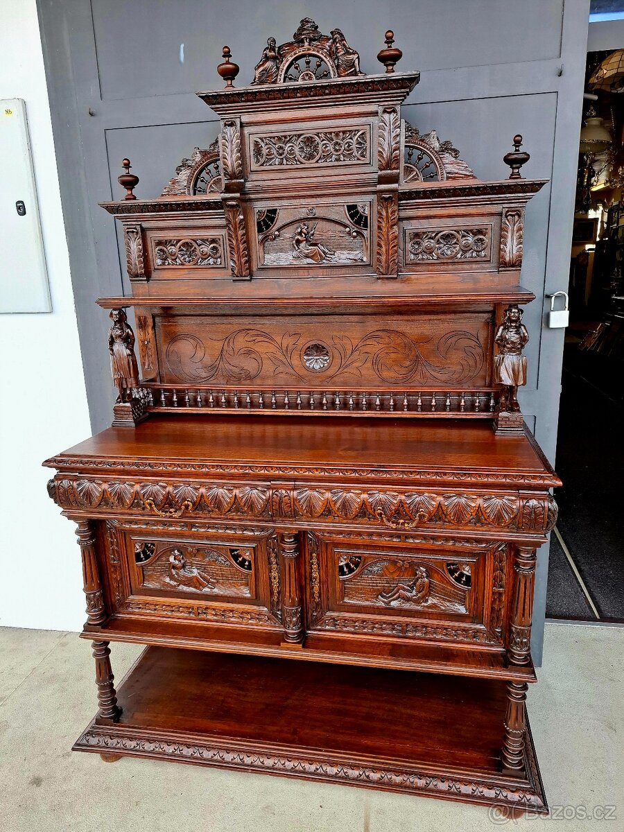 Starožitný francouzský bufet-kabinet Bretaň - 9