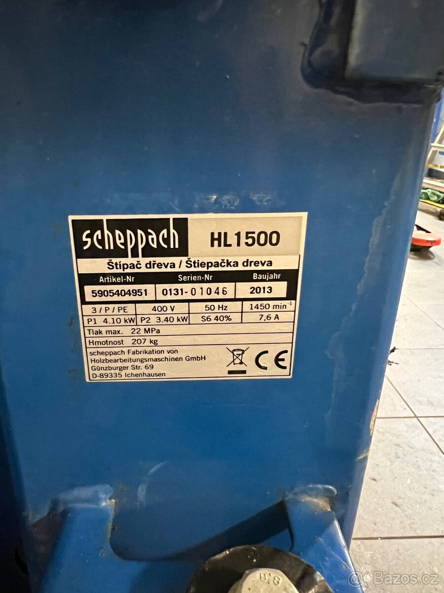 Štípačka na dřevo Scheppach HL1500 po servise - 9