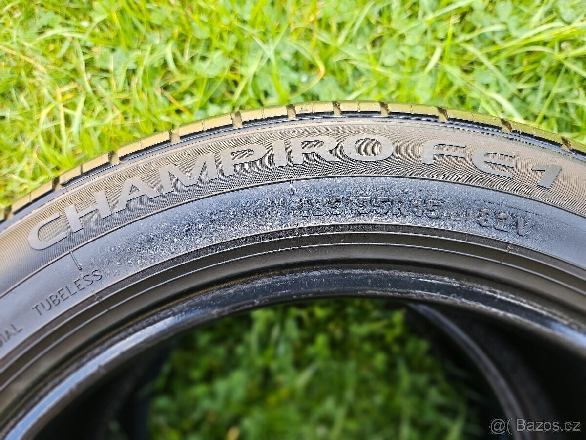 4x Letní pneu Barum + Champiro - 185/55 R15 - 75% - 9