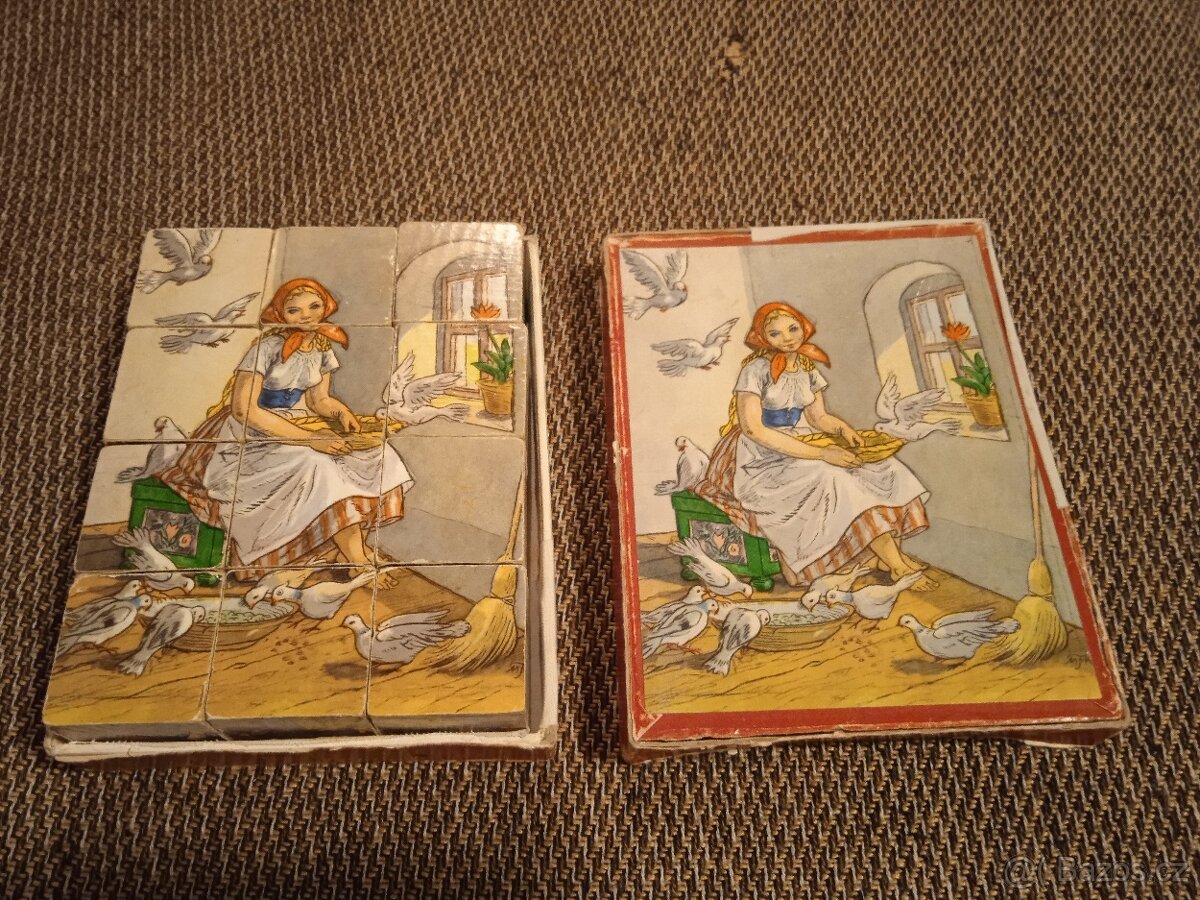 Staré dřevěné kostky Popelka - 9