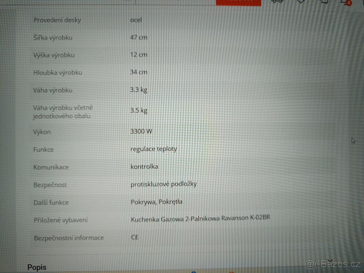 Ravanson K-02BR Dvouplotýnkový vařič NOVÝ - 9