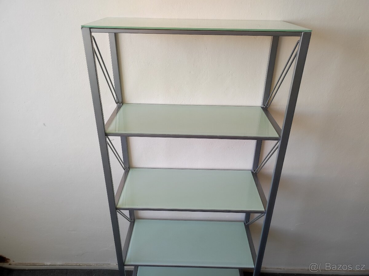 Skleněný interiérový regál 76x34 výška 170 cm - 9