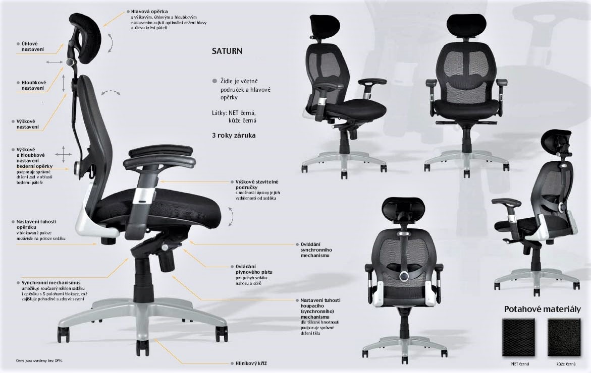 Kancelářská židle Saturn PC 8776,- ZÁRUKA, ZÁNOVNÍ - 9