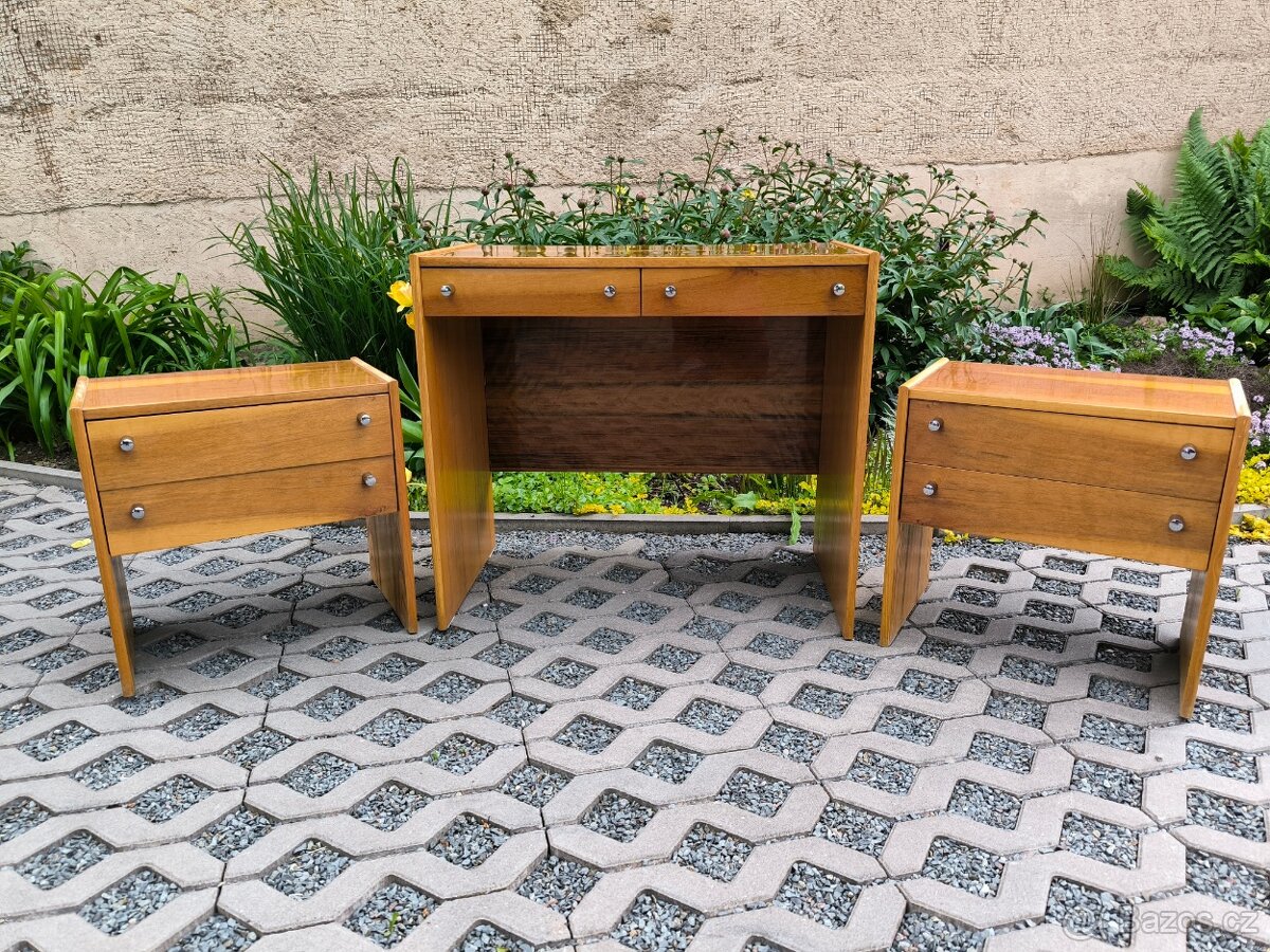 Retro set Femina - noční stolky, toaletka, zrcadlo - 9