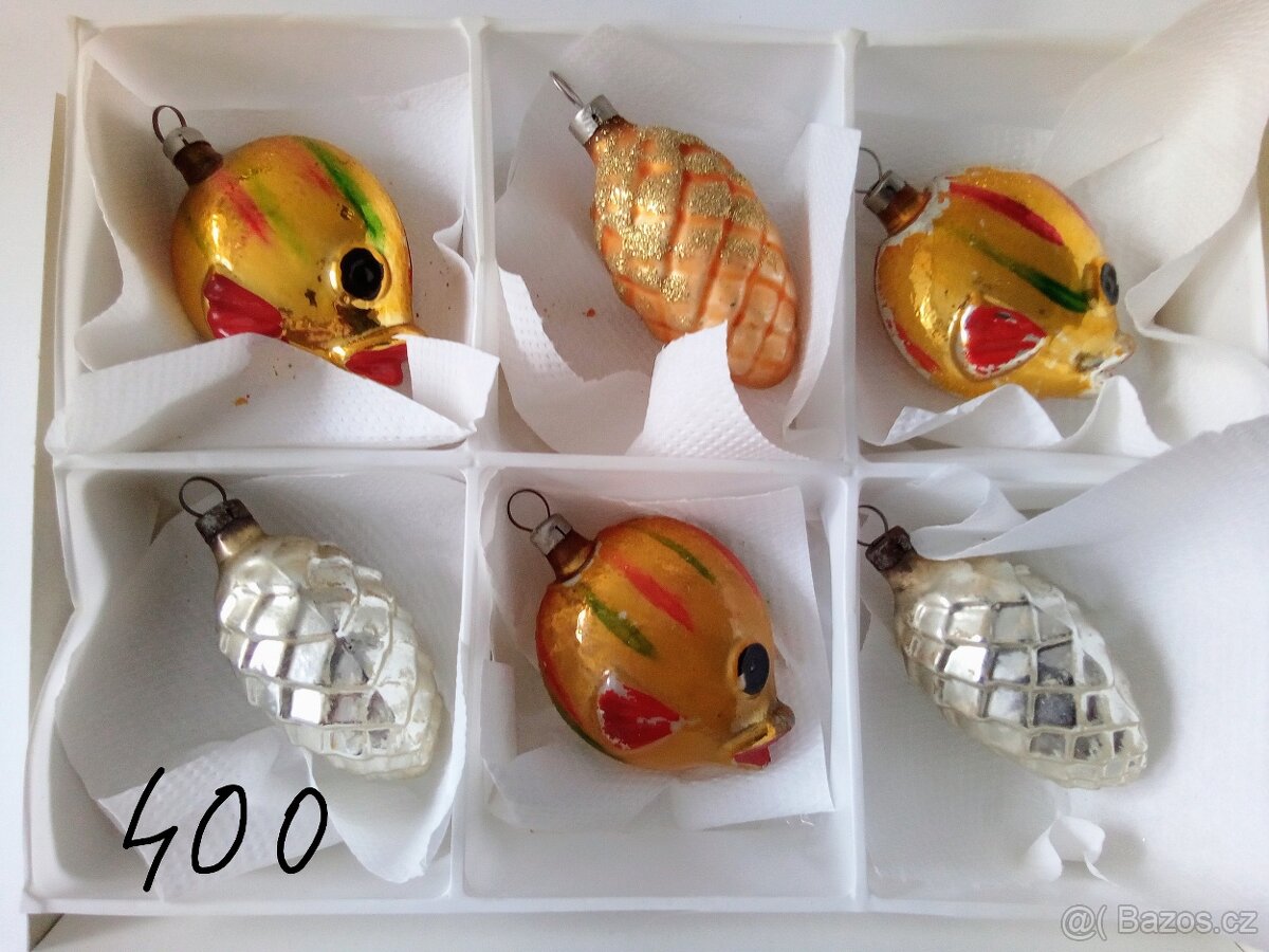 Staré ozdoby, ozdoby vánoční, vánoční ozdoby, baňky - 9