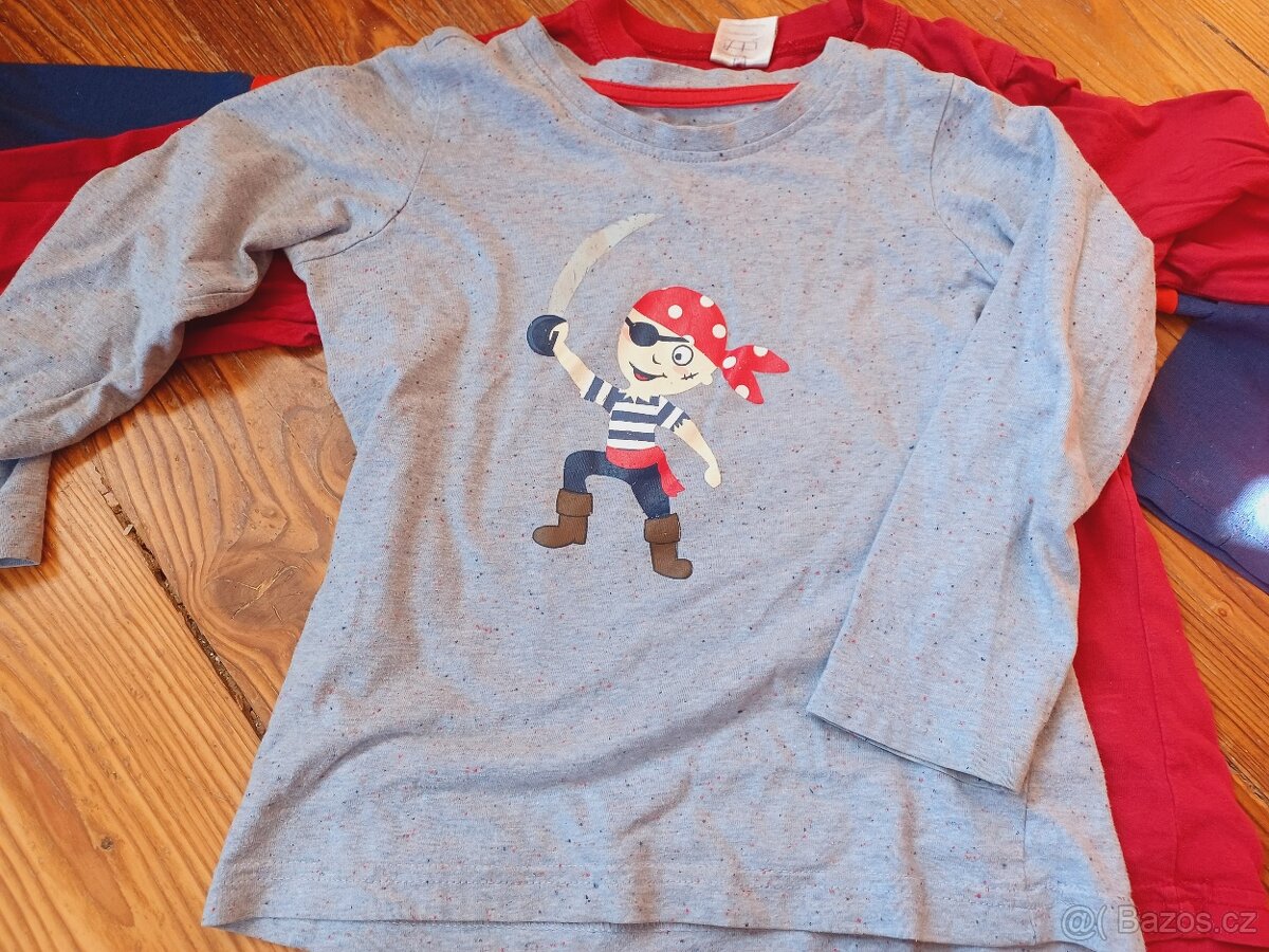 4x Triko dlouhý rukáv 104 - 9