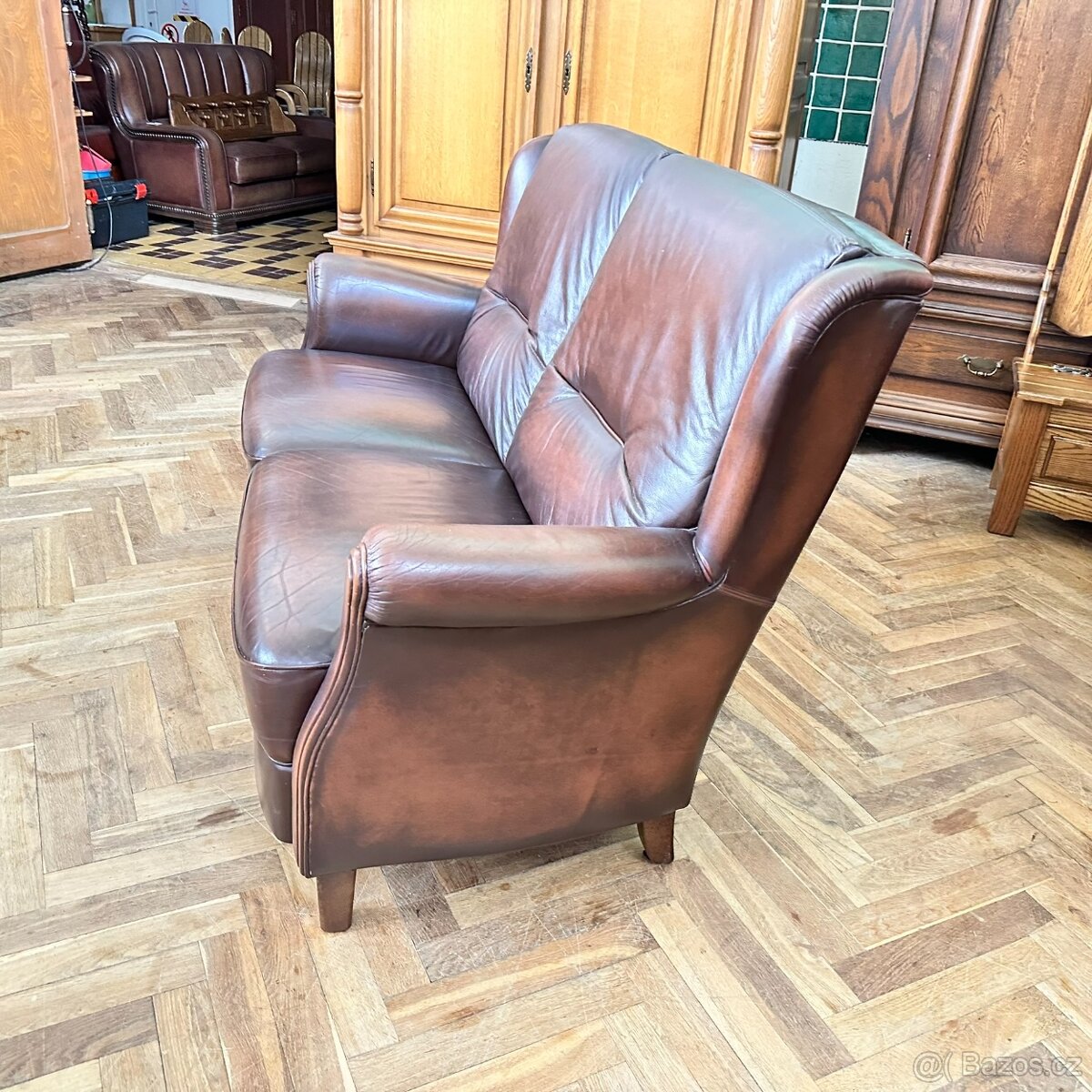 Gauč kůže + dub, Anglie/Belgie - 9