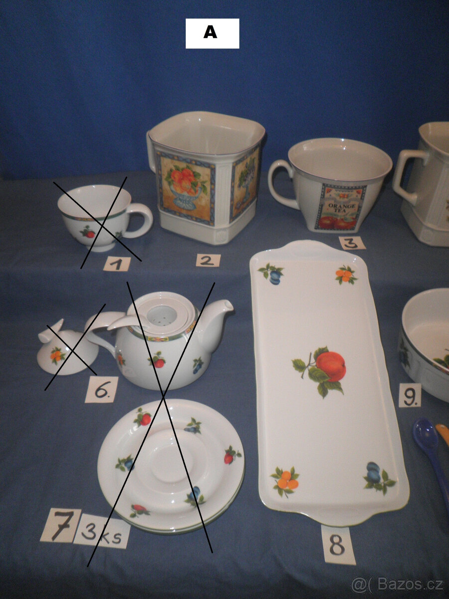 Porcelán Leander - dekor ovoce - 9