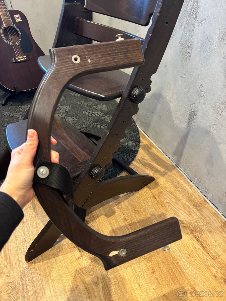 Tmavě hnědá dřevěná rostoucí dětská židle Geuther - 9