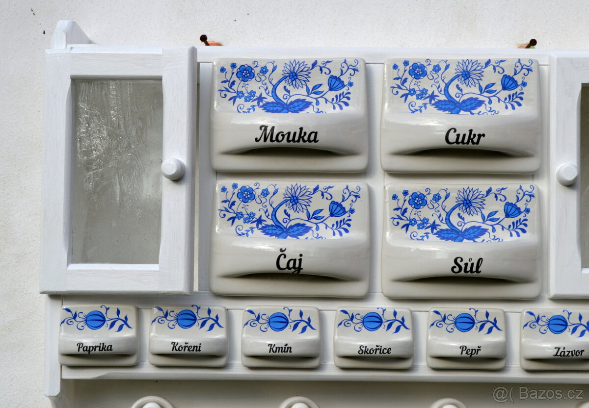 Dřevěná police velká s kořenky - motiv cibulák - 9