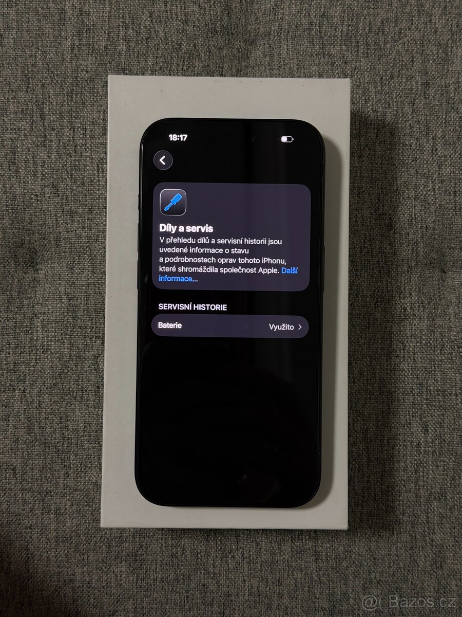 iPhone 15 Pro 256GB Černý, Baterie 100% - 9