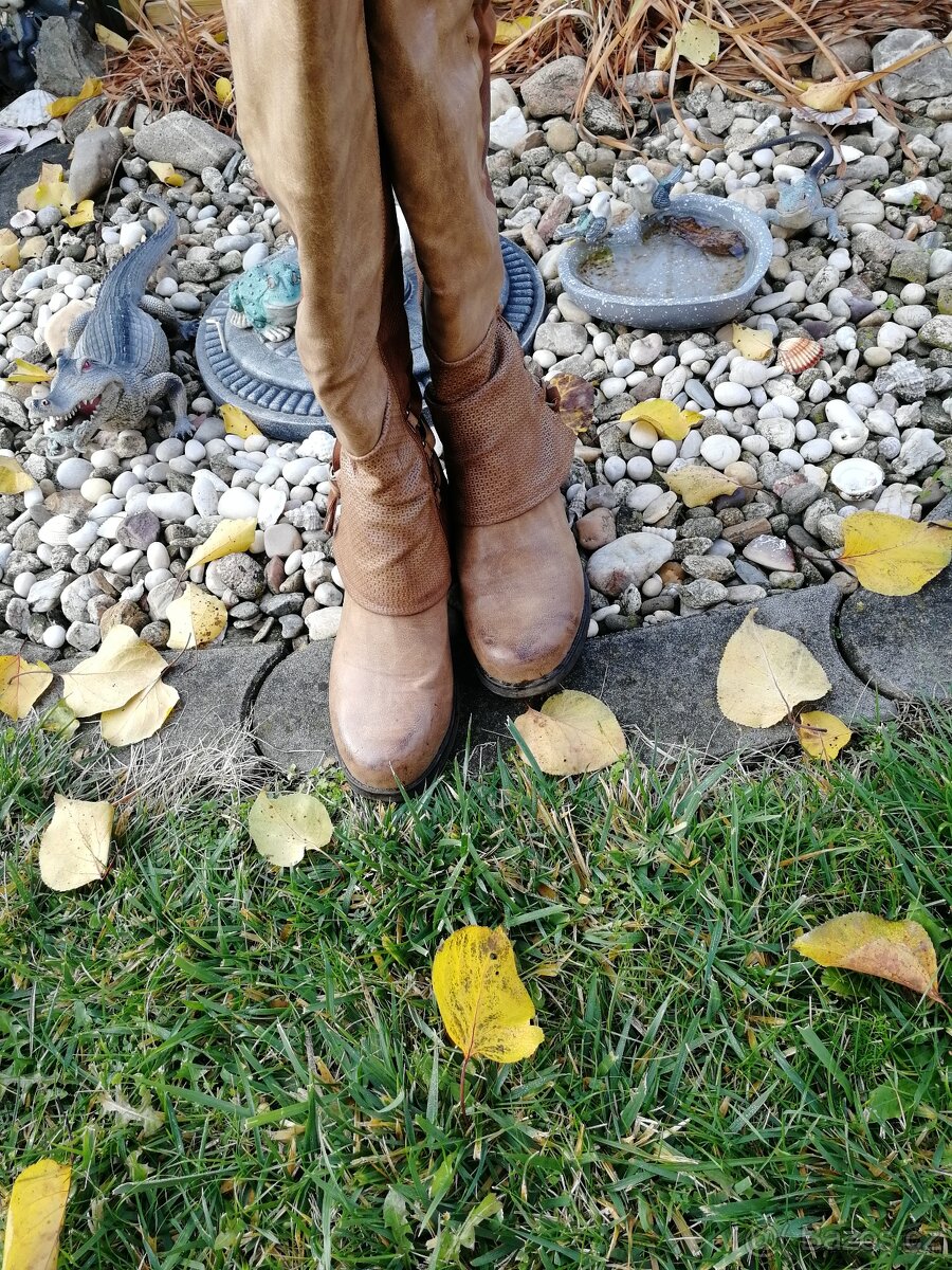 Zimní kozačky 41 hnědé - 9