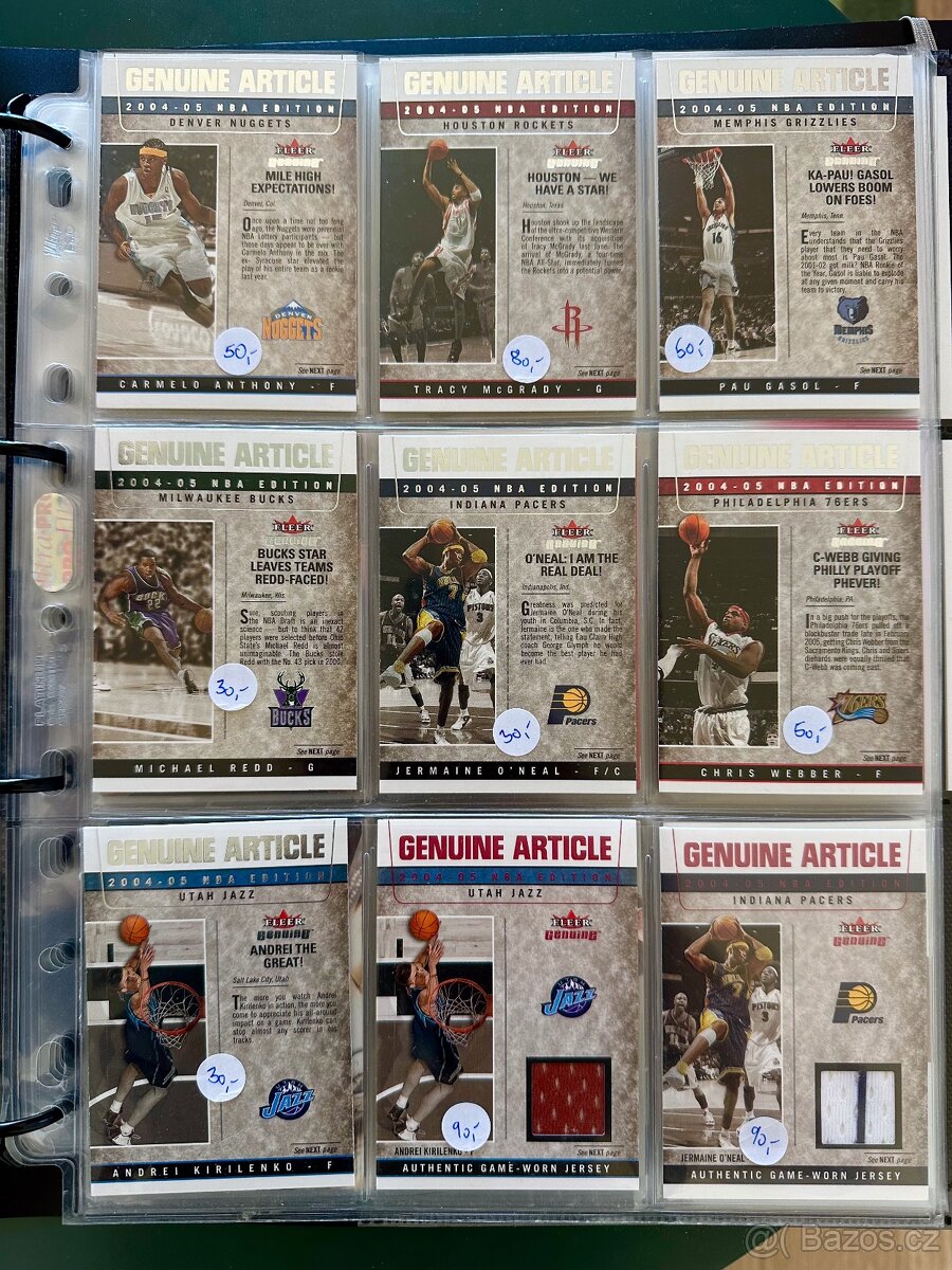 NBA karty (limitky,podpisovky, dresovky) - 9