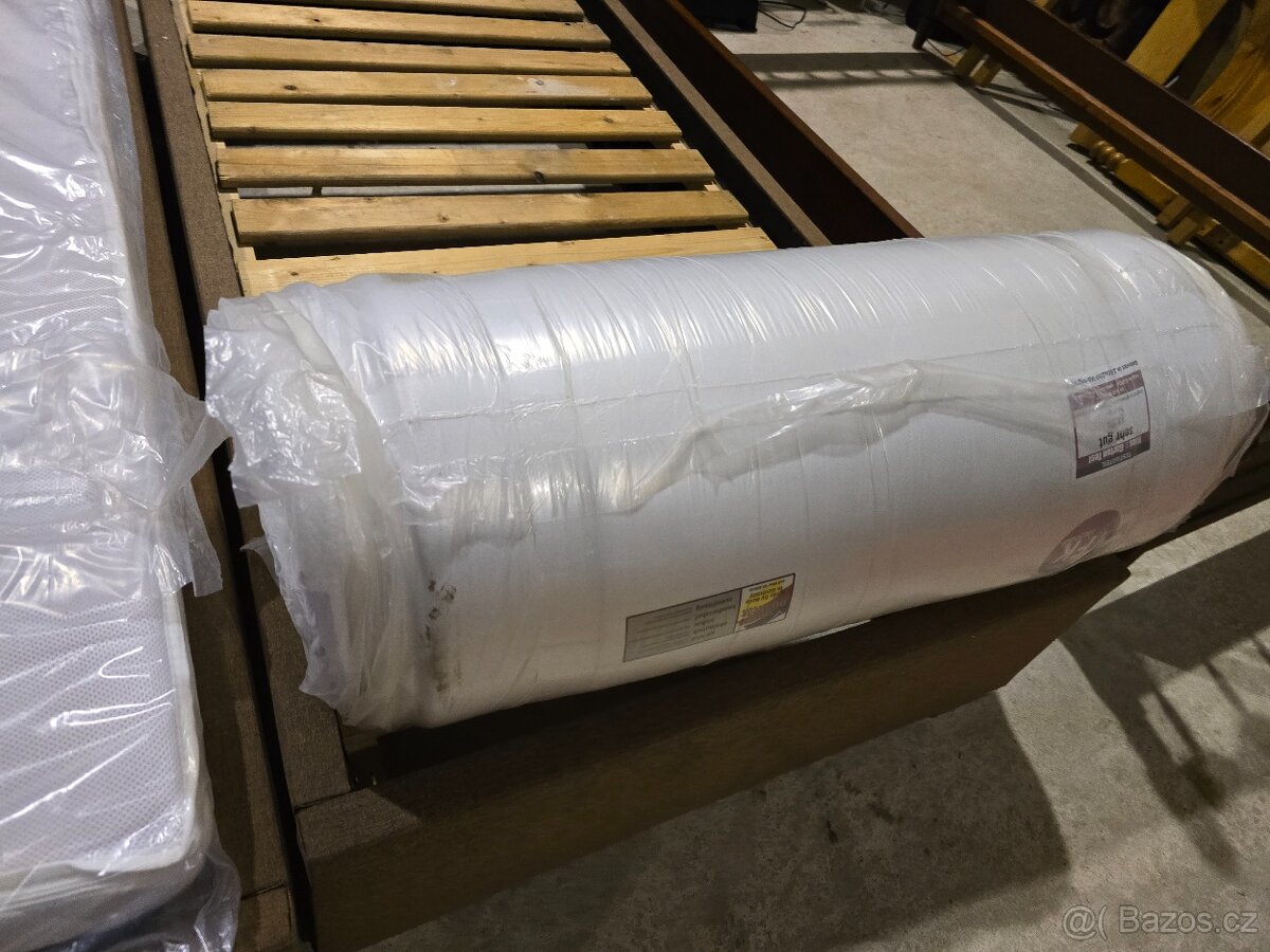 2x postel látka nový matrac komplet 90x200 výška 55 cm - 9