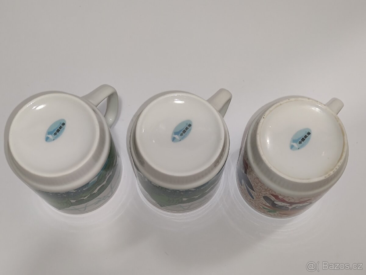 Retro hrnky Čína, starý hrnek, 90.-/hrníček, pošta 69.- - 9