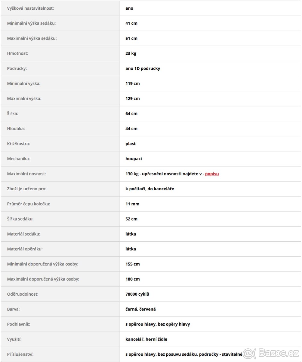 Herní židle DXRacer FORMULA OH/FD01/NR látková - 9