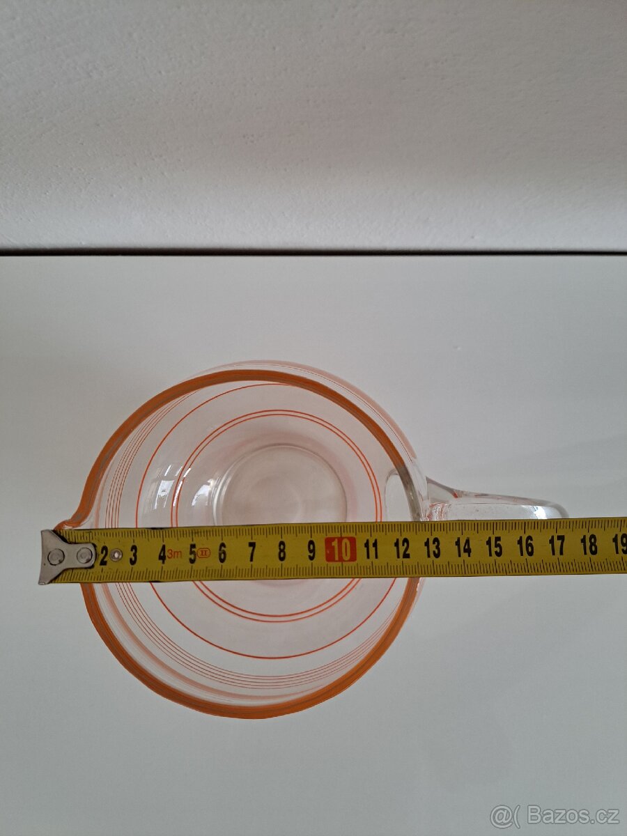 Art deco - džbán a sklenice - retro sklo - 9