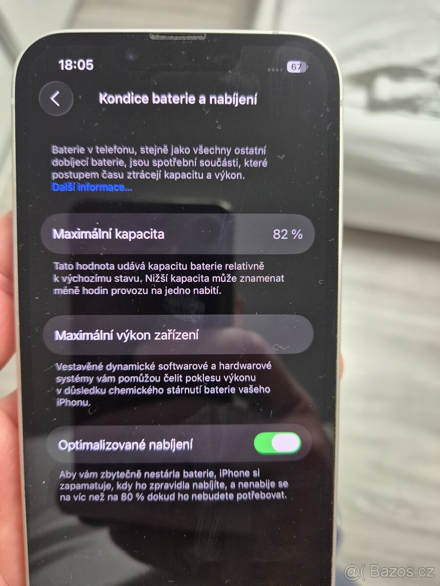 Iphone 14 bílý 128Gb TOP stav - 82% baterka - 9