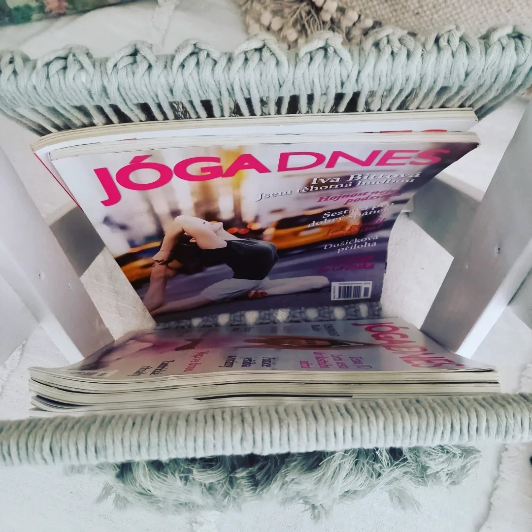 Macramé boho stojan na noviny/časopisy - 9