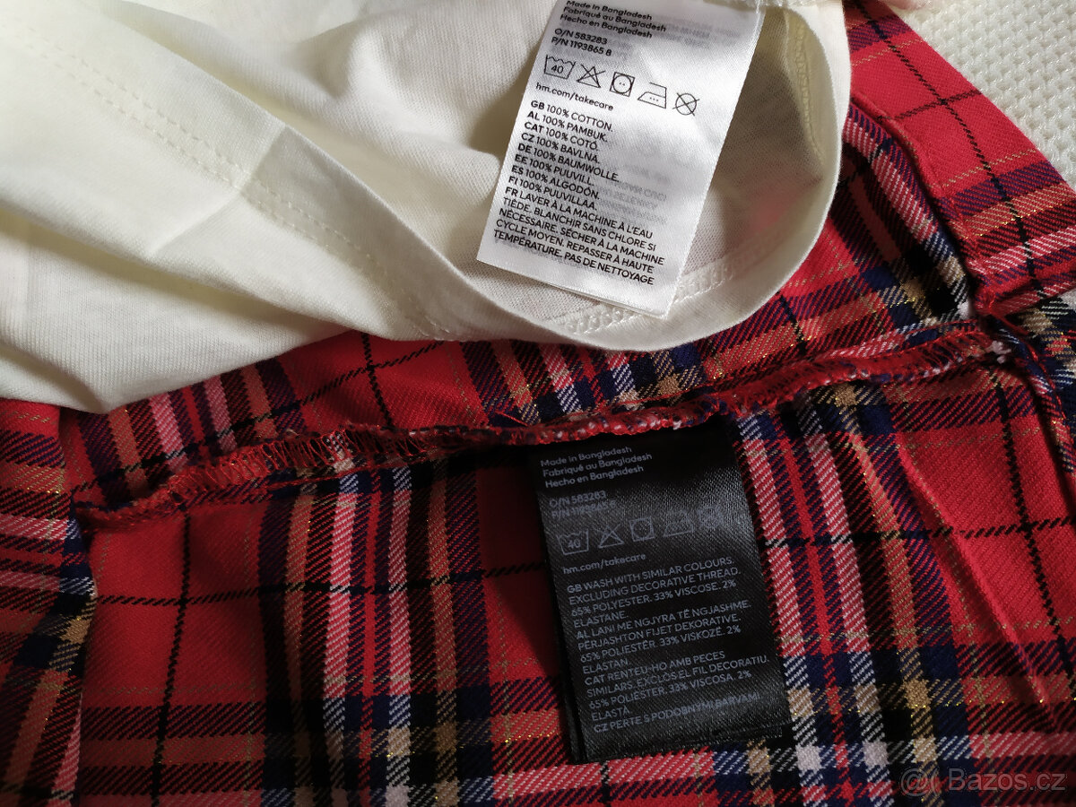 Nový set vánoční šaty + halenka, H&M, vel. 128 - 9