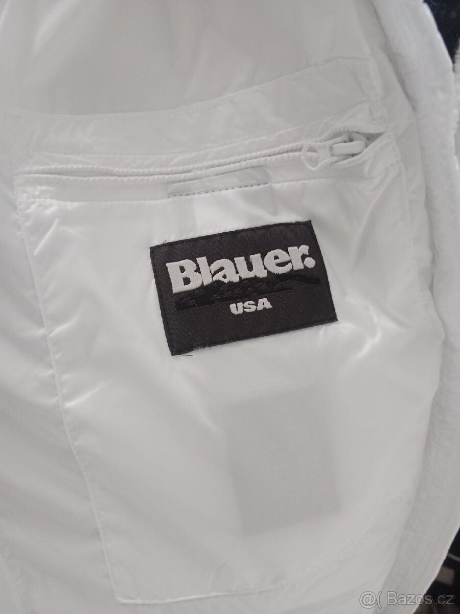 Blauer vysoce luxusní zimní péřový kabát - 9