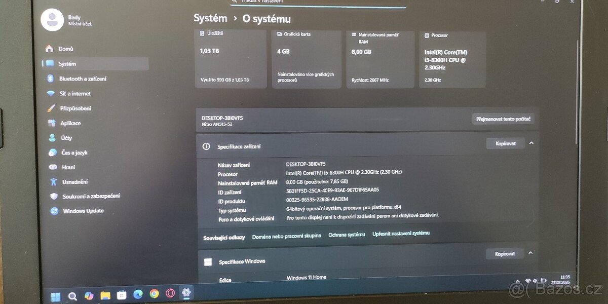 Herní notebook Acer Nitro 5 Shale - 9