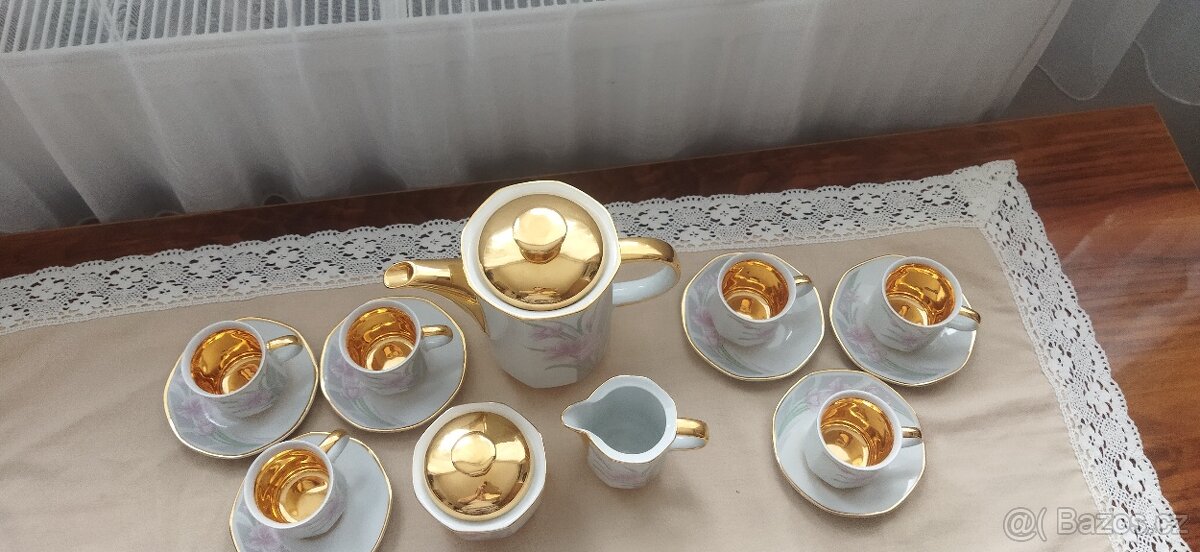 Překrásná značk.vánoční sada.Vysoce zlacená čajová souprava - 9