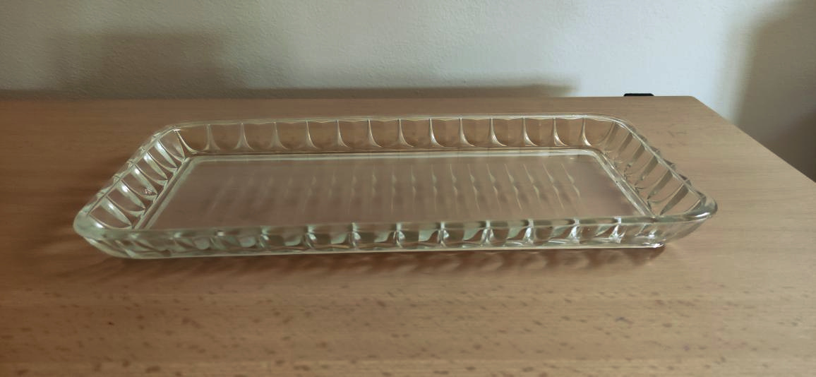 Skleněný tác,slánka,cukřenka - 9