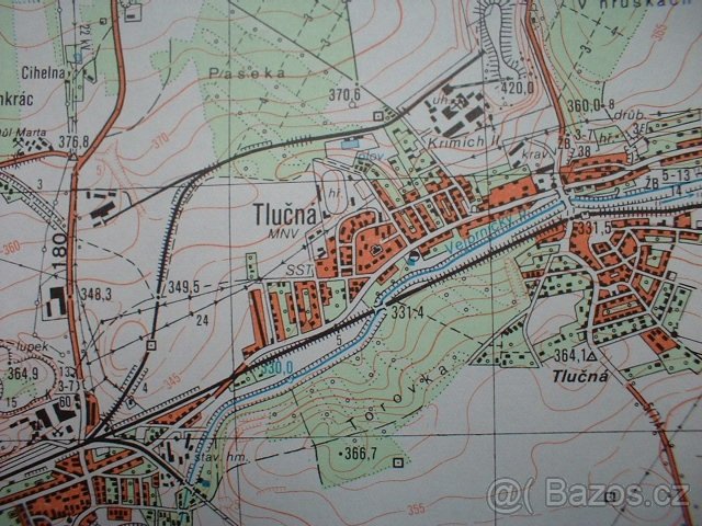 Vojenská profesionální tajná mapa ČSLA Nýřany 1:25 Prachárna - 9