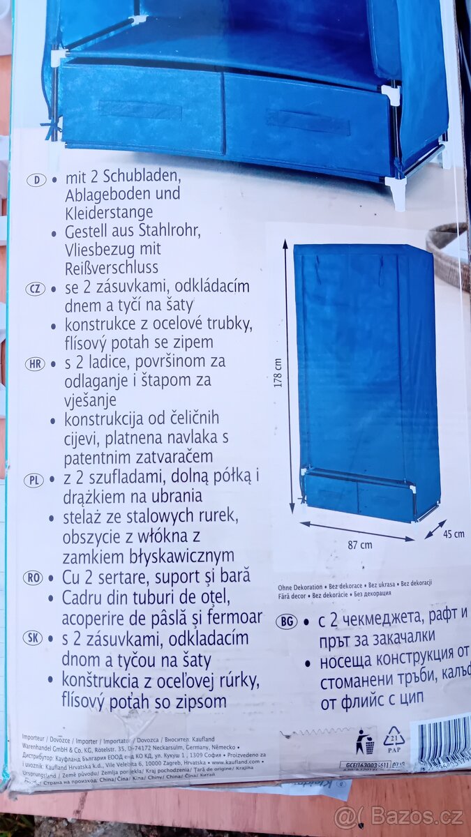 Skříň na šaty textilní. - 9