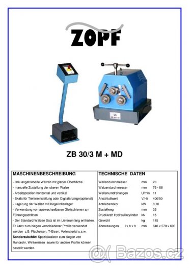 Zakružovačka profílů a trubek ZB30-3MDZ - 9