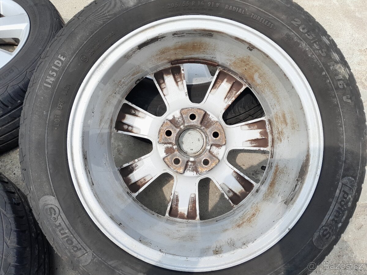 Sada alu kol originál OPEL, 6,5x16, 5x110, ET41; pneu 205/55 - 9