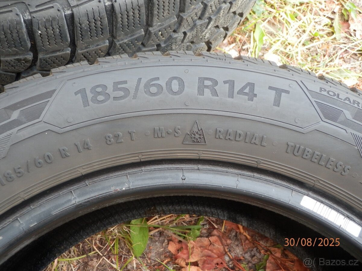 4xZimní gumy 2xBARUM 2xFIRSTSTOP 185/60 R14 4x7MM - 9