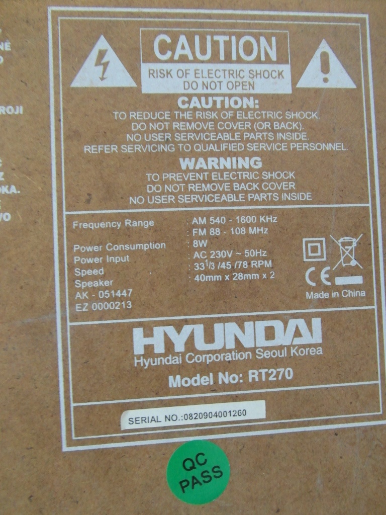 RADIOGRAMOFON- RETRO- HYUNDAI NO-RT 270- TOP STAV - 9