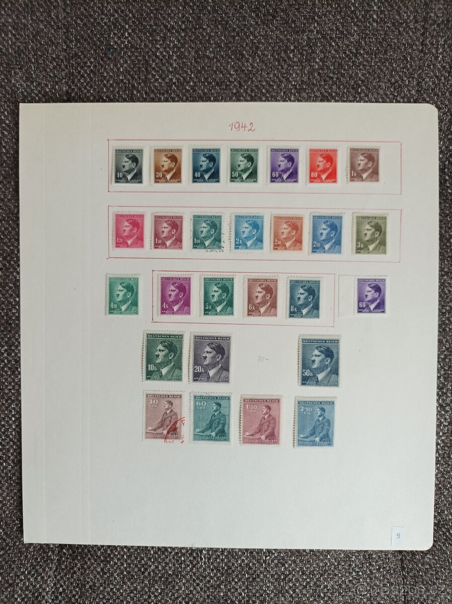 Sbírka známek "Protektorát Čechy a Morava 1938-45" - 9