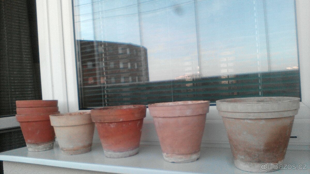 Retro obaly na květináč-plast,keramika,bam.polička,květináče - 9