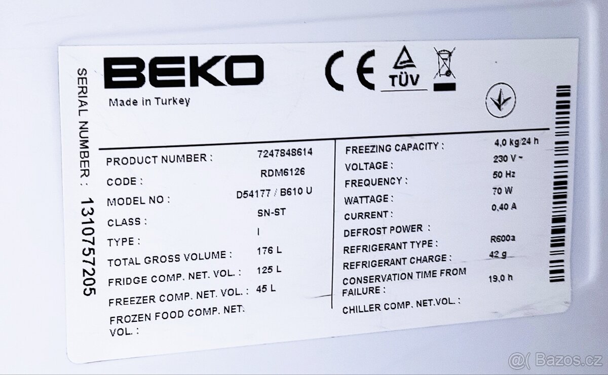 Chladnička Beko RDM 6126 - 9