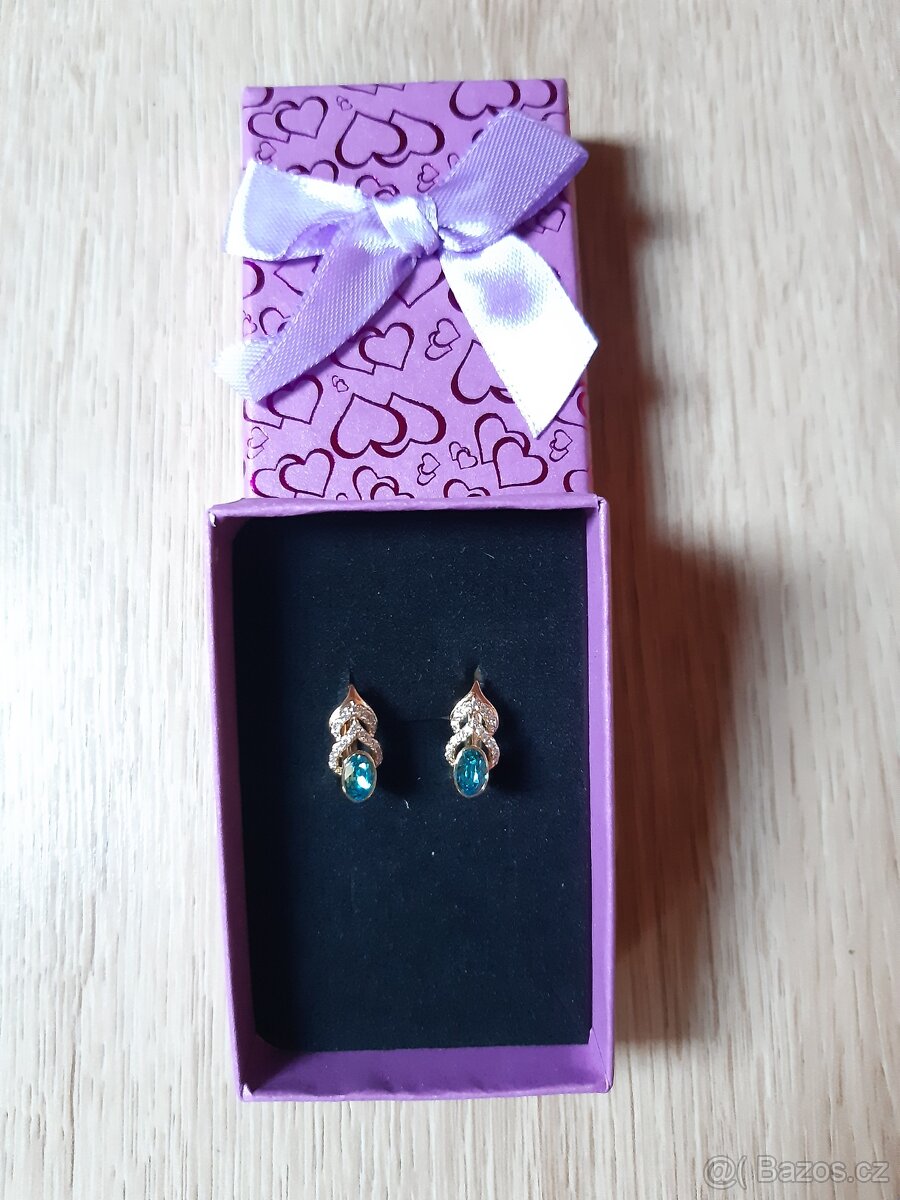 Luxusní pozlacené náušnice - 9