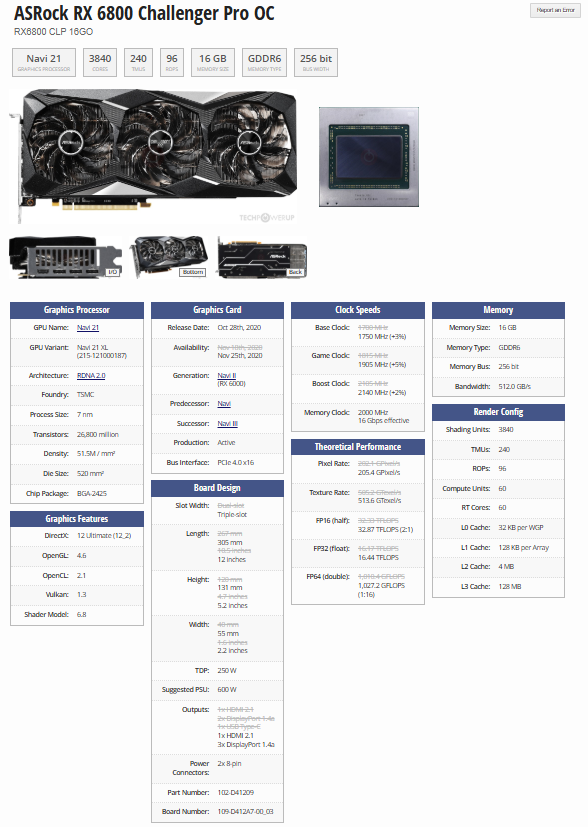 Asrock Challenger PRO RX 6800 16GB 7nm PCIE 4.0,ARGB - 9