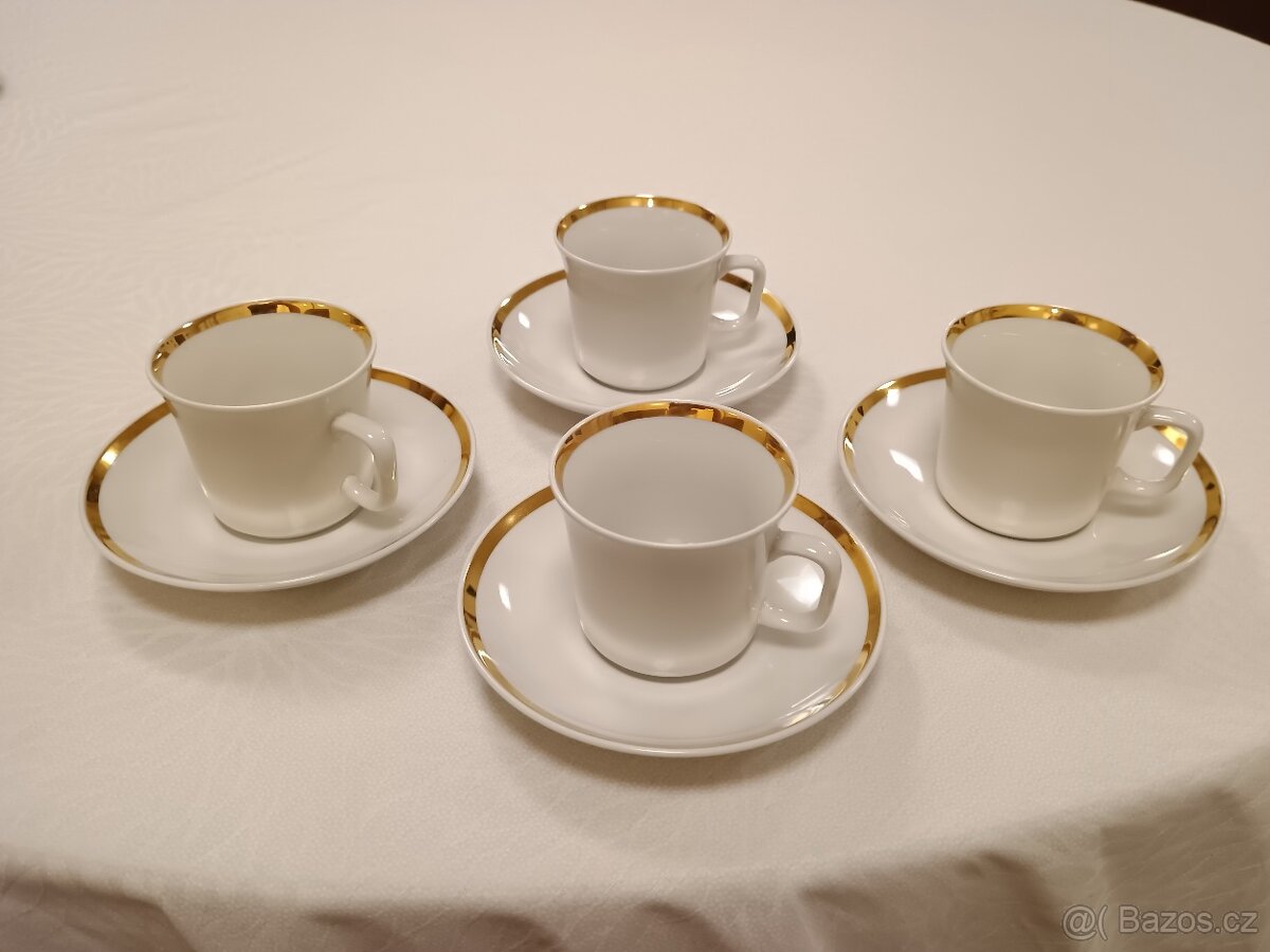 kávová souprava bílo-zlatá 11 ks - 9