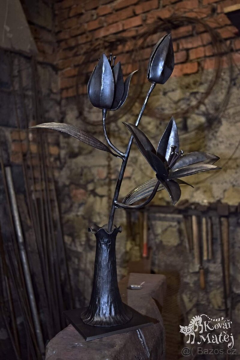 Kovaná květina , kovaná lilie, kovaná růže atd. - 9