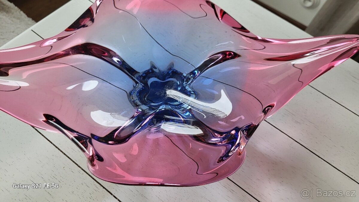 LUXUSNÍ MÍSA HUTNÍ SKLO SBĚRATELSKÁ NÁDHERNÁ - 9