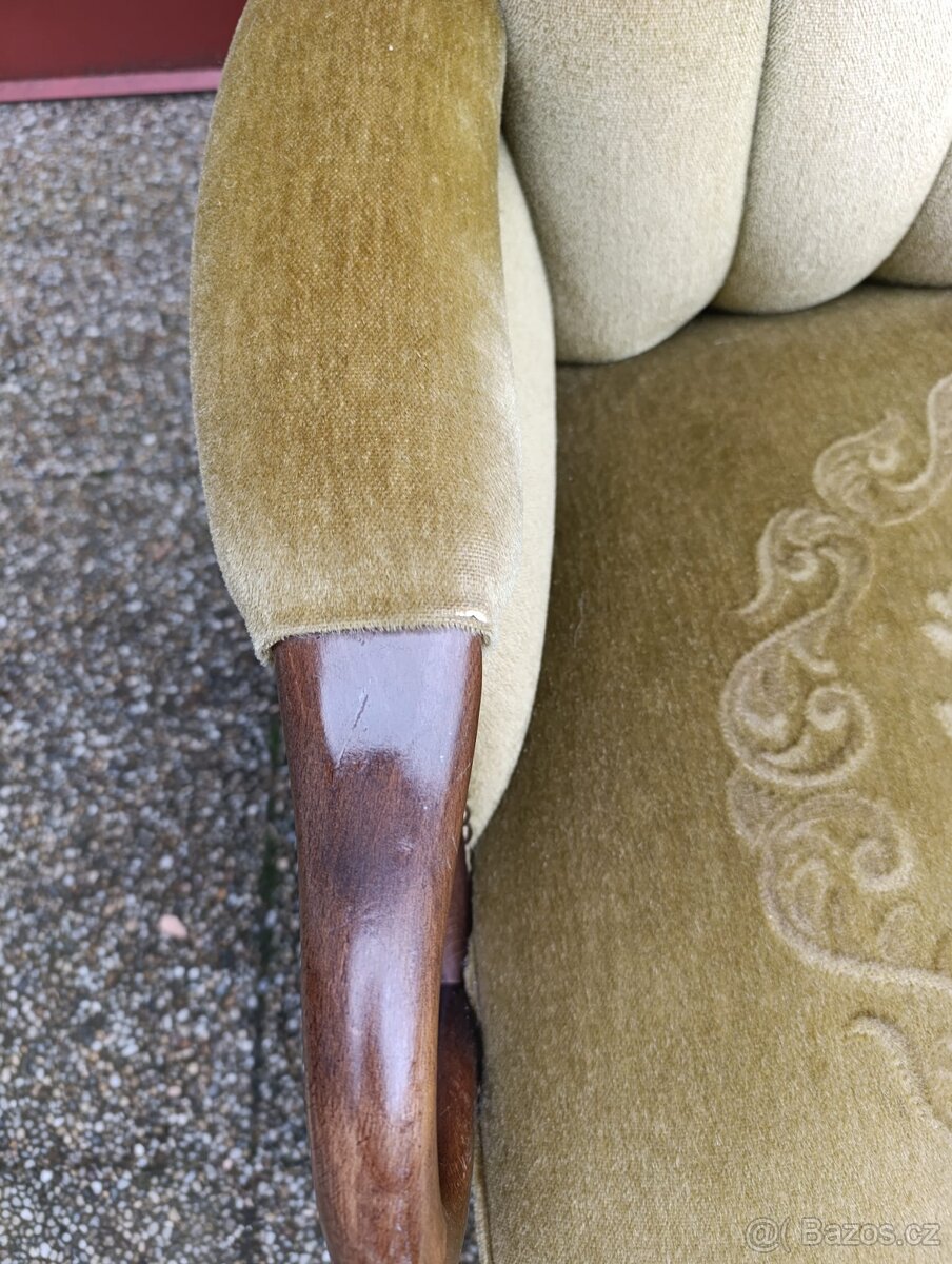 Gauč, sedačka, rustikální nábytek, masív, semiš - 9