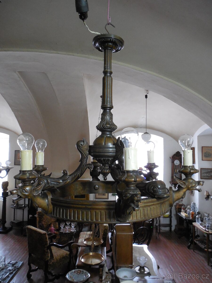 Starožitný lustr draci - 9
