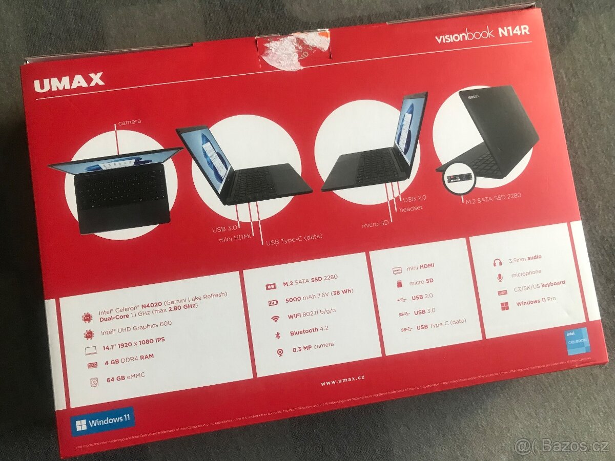 UMAX VisionBook N14R - notebook - černý - 9